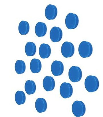 1'' Office Magnets- Blue Round