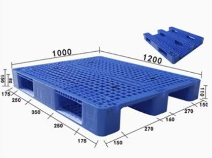 3 Runner Pallet With Steel Bars Reinforced (Size-1200X1000X150Mm Weight-18.5Kg  Material-Hdpe Dy...