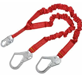 3M Protecta Pro 1340161 6', 100-Percent Elastic Shock Absorbing Lanyard, Snap Hook At Center, St...