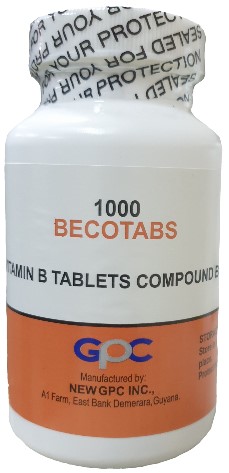 GPC B Complex Tabs Box of 1000 tabs