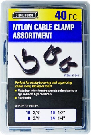 40Pc Black Nylon Cable Cl