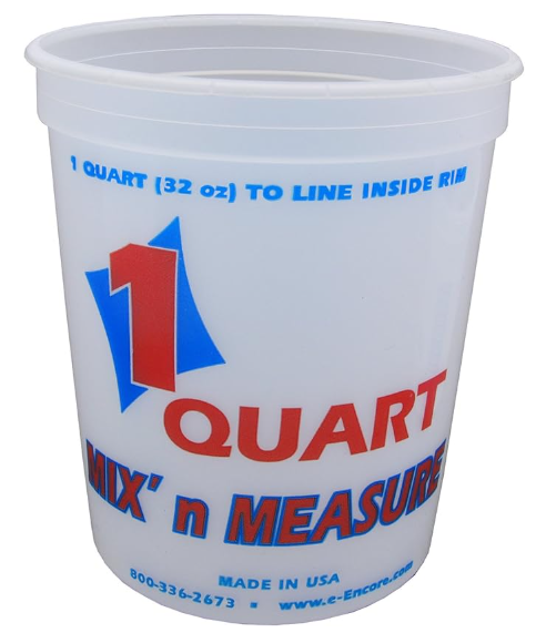 Encore Plastic Quart/Mix And Measure Containers  [24 In Each Box]