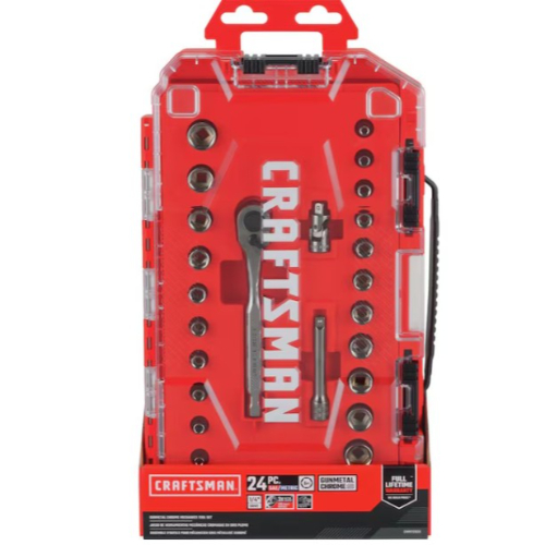 Craftsman 24-Piece GunMetal Chrome Mechanics Tool Set