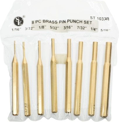 8-Piece Brass Pin Punch Set