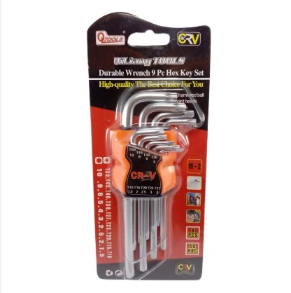 QTools9-Piece Hex Key Wrench Set