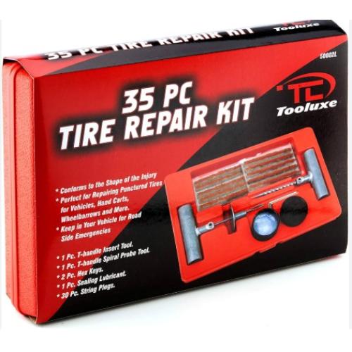 Tooluxe 50002L 35-Piece Tire Repair Kit