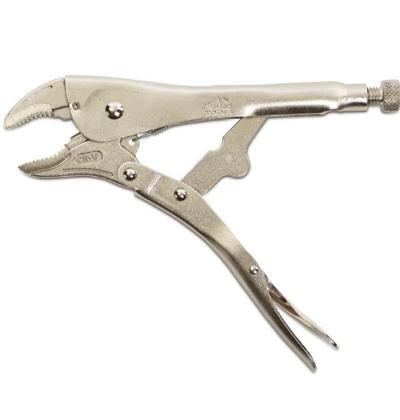 Curved jaw locking plier