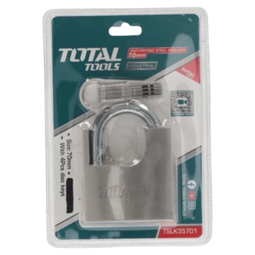TOTAL 70mm Anti-Prying Steel Padlock