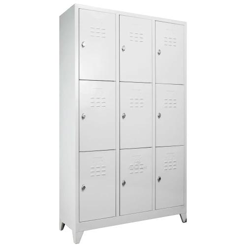9-Door Grey Metal Locker