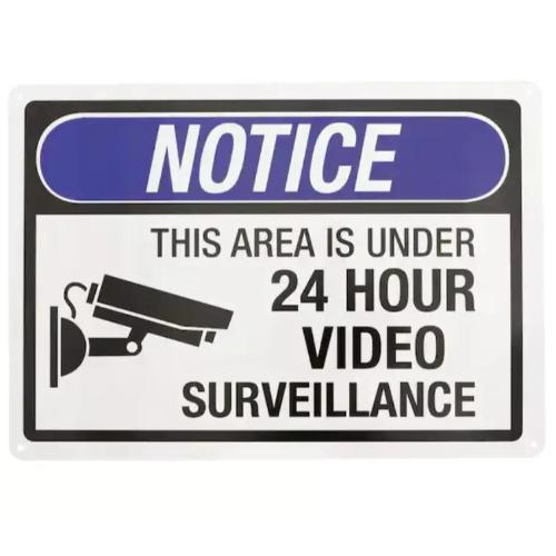Everbilt 10" x 14" Notice Surveillance Warning Sign
