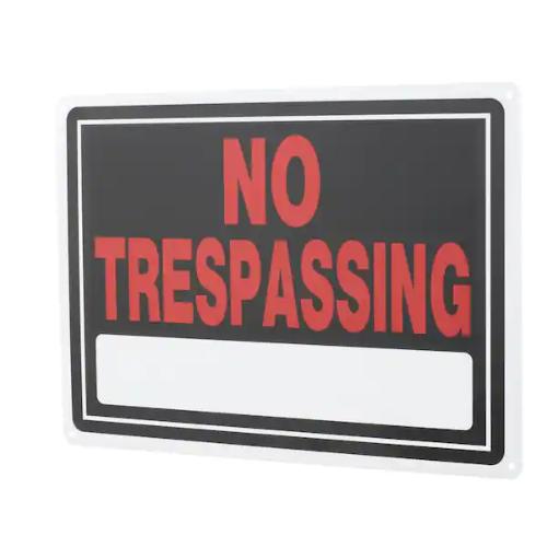 Everbilt 10" x 14" No Trespassing Aluminum Sign