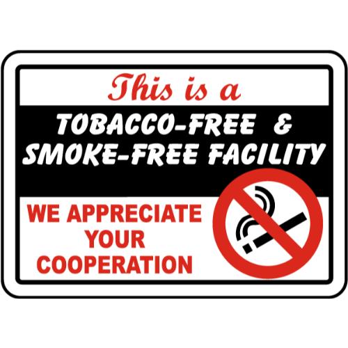 Everbilt Tobacco and Smoke-Free Facility Sign
