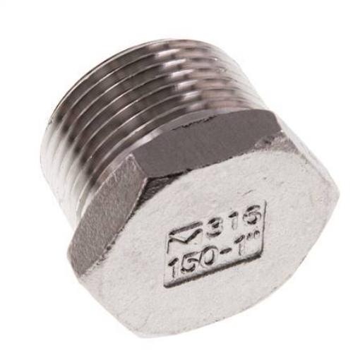 1" NPT Male Stainless Steel Closing Plug