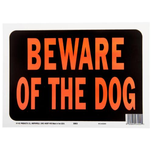 Hy-Ko "Beware of Dog" Sign