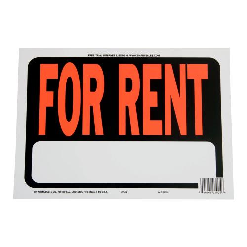 Hy-Ko "For Rent" Sign