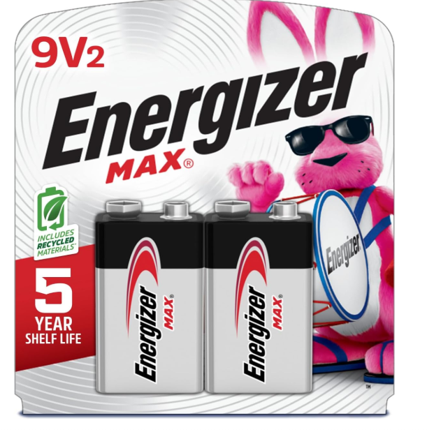 9V2 Energizer Max [4 Pack 2 Per Pack]