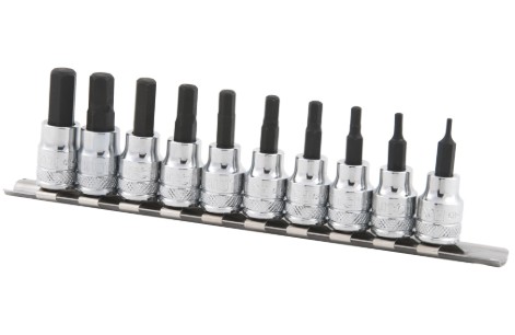 10-Piece Metric Hex Bit Socket Set