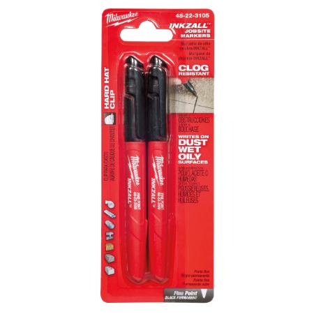 2-Piece Fine Point Black Permanent Markers