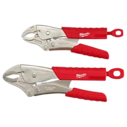 Curved Jaw Locking Pliers Set with Grip