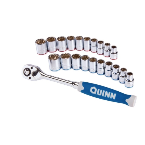 21pc Quinn Chrome Socket Set