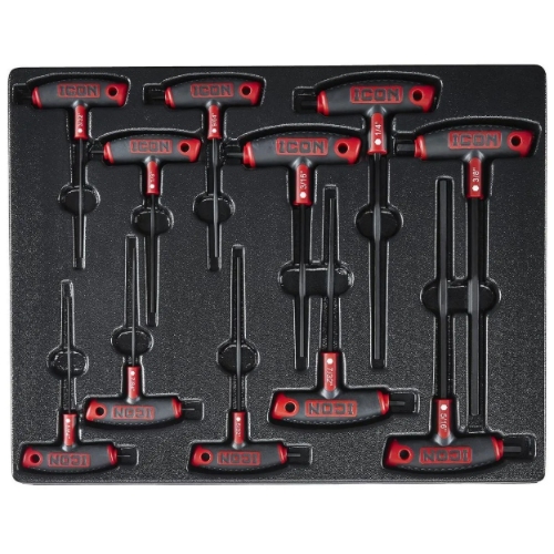 Icon Professional High Torque T-Handle Hex Key Set, 11 Piece