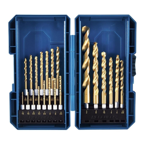 HERCULES Impact-Rated Hex Shank Titanium Drill Bit Set, 15-Piece