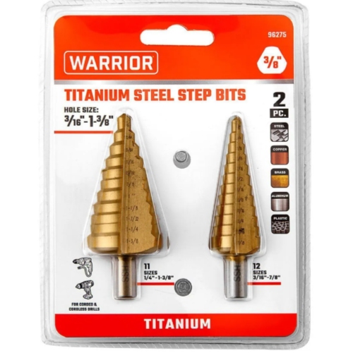 Warrior Titanium Steel Step Bits 3/16 “ - 1-3/8”