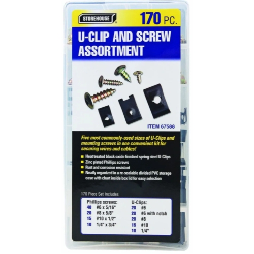 Storehouse U-Clip and Screw Assortment 170 pcs