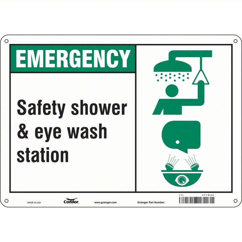 Emergency Safety Shower And Eye Wash Station Sign