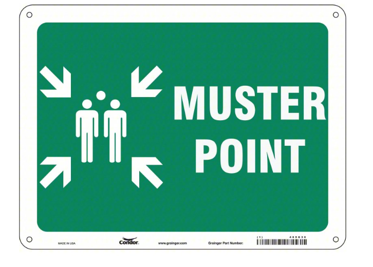 MUSTER POINT 18 in x 24 in Nominal Safety Sign