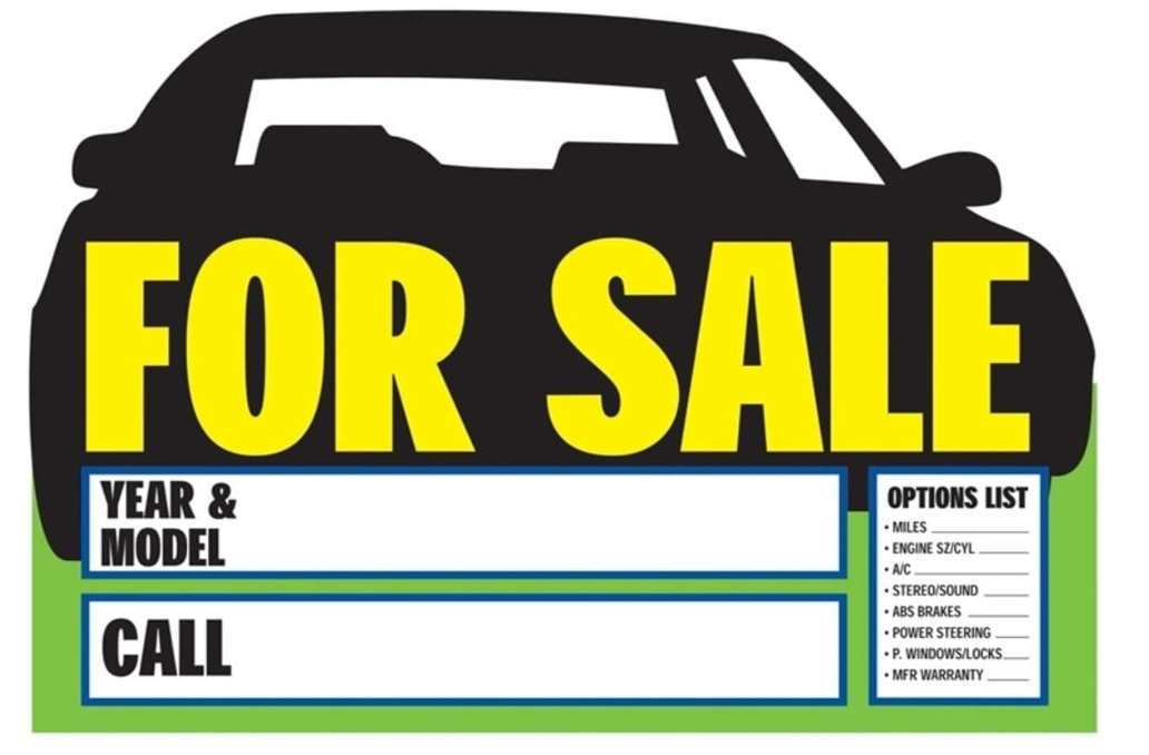 Car For Sale Sign
