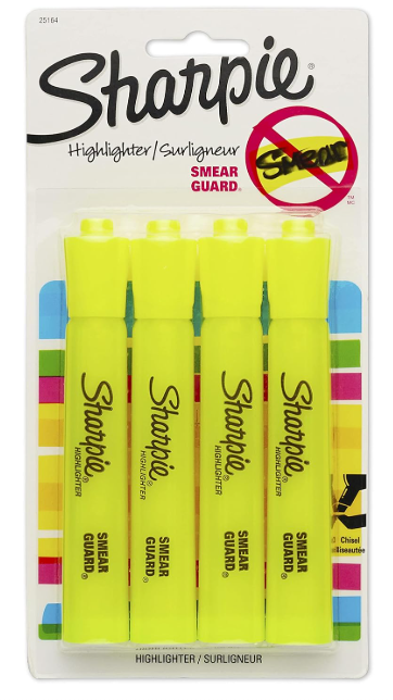 Sharpie Highlighter 4Per Pk