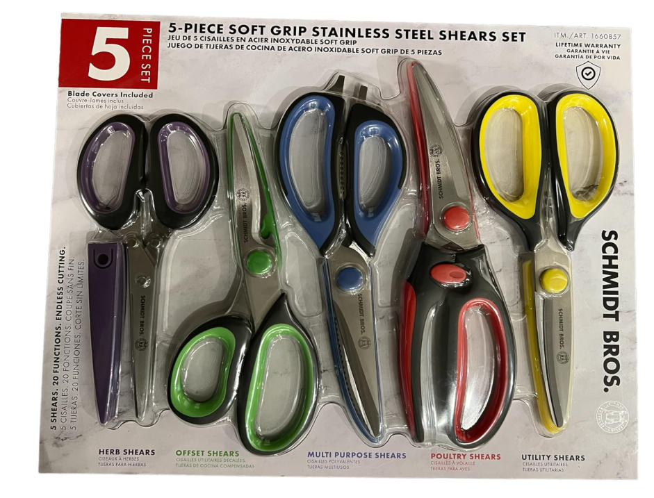 5Pcs Soft Grip Stainless Steel Shears Set