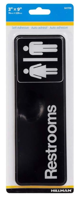 Hillman 3X9 Washroom Sign
