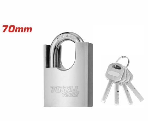 Total Tools Anti-Prying Steel Padlock 7Omm