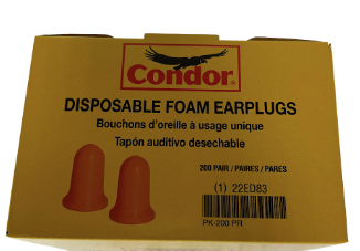 Condor Disposbale Foam Earplug (200 Pairs Per Box) $200 Per Pair
