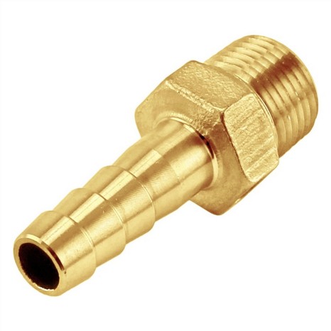 Male Hose Barb Shank 5/16" Hose To 1/4" Npt Brass..
