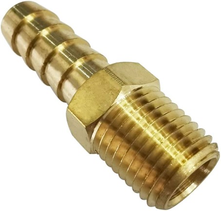 Male Hose Barb Shank 3/8" Hose To 1/4" Npt Brass
