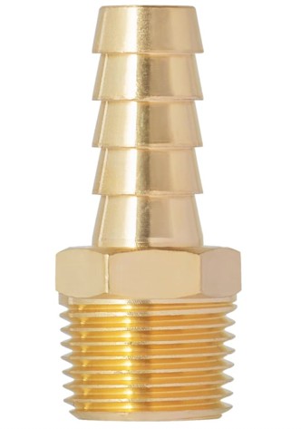 Male Hose Barb Shank 1/2" Npt Brass