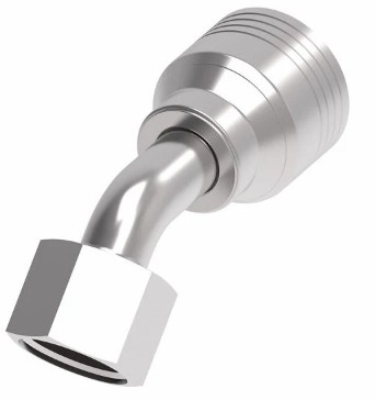 EATON 4WS 45° ELBOW|-06 FEMALE O-RING FACE SEAL x -06 HOSE BARB