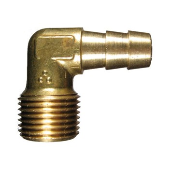 Brass Short Shank Type Fitting, 0.25 Inch Hose ID to 1/4-18 Male NPT