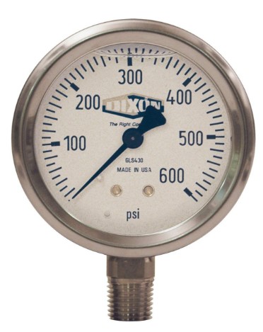 Liquid Filled Stainless Steel Case Gauge 0-1000 Psi 2-1/2" Od