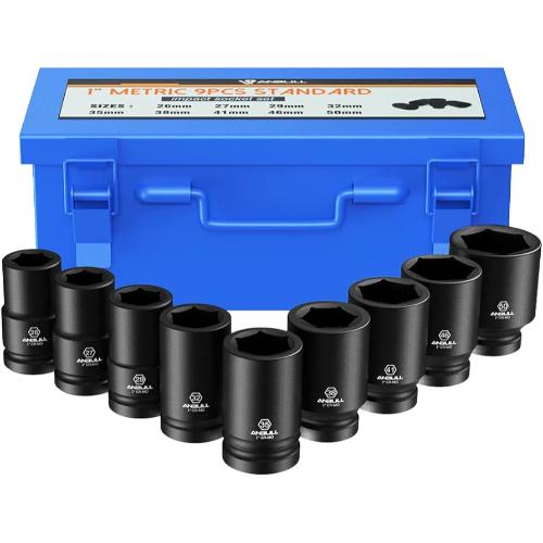 VALLEY TOOLS DEEP IMPACT SOCKET SET 1" DRIVE 9 Pcs.