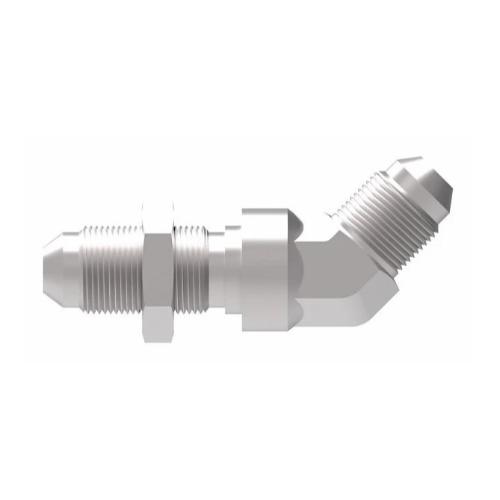 Eaton #8 Male J Bulkhead 45* W Lock Nut